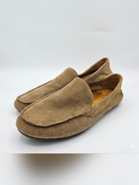Børn Men's Tan Suede Loafers - Handcrafted Comfort - Size 12
